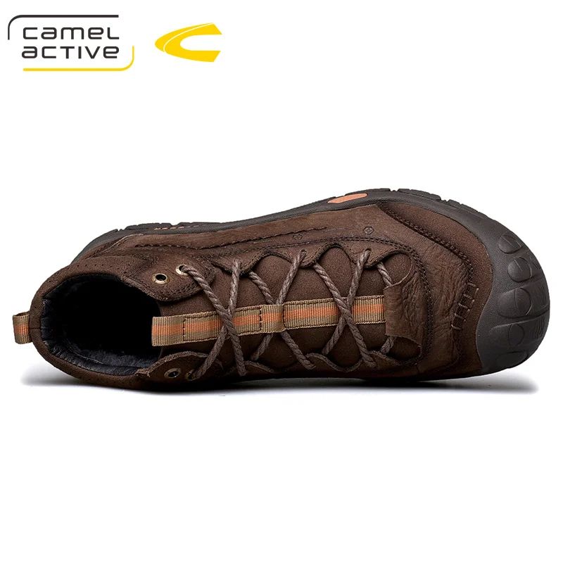 Туристическая обувь Camel Active прочная теплая из воловьей кожи на верху