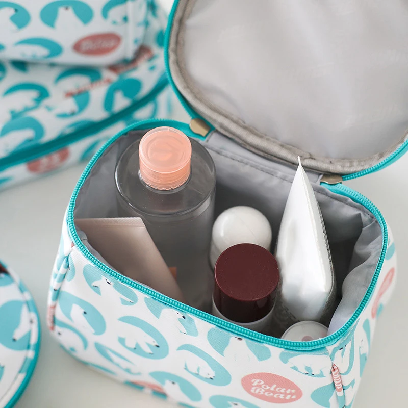 

Cosmetics Bag Women Home Travel Cosmetics Wash Toiletries Bag Storage Organizers Waterproof Printed Zipper Makeup Bag for Women