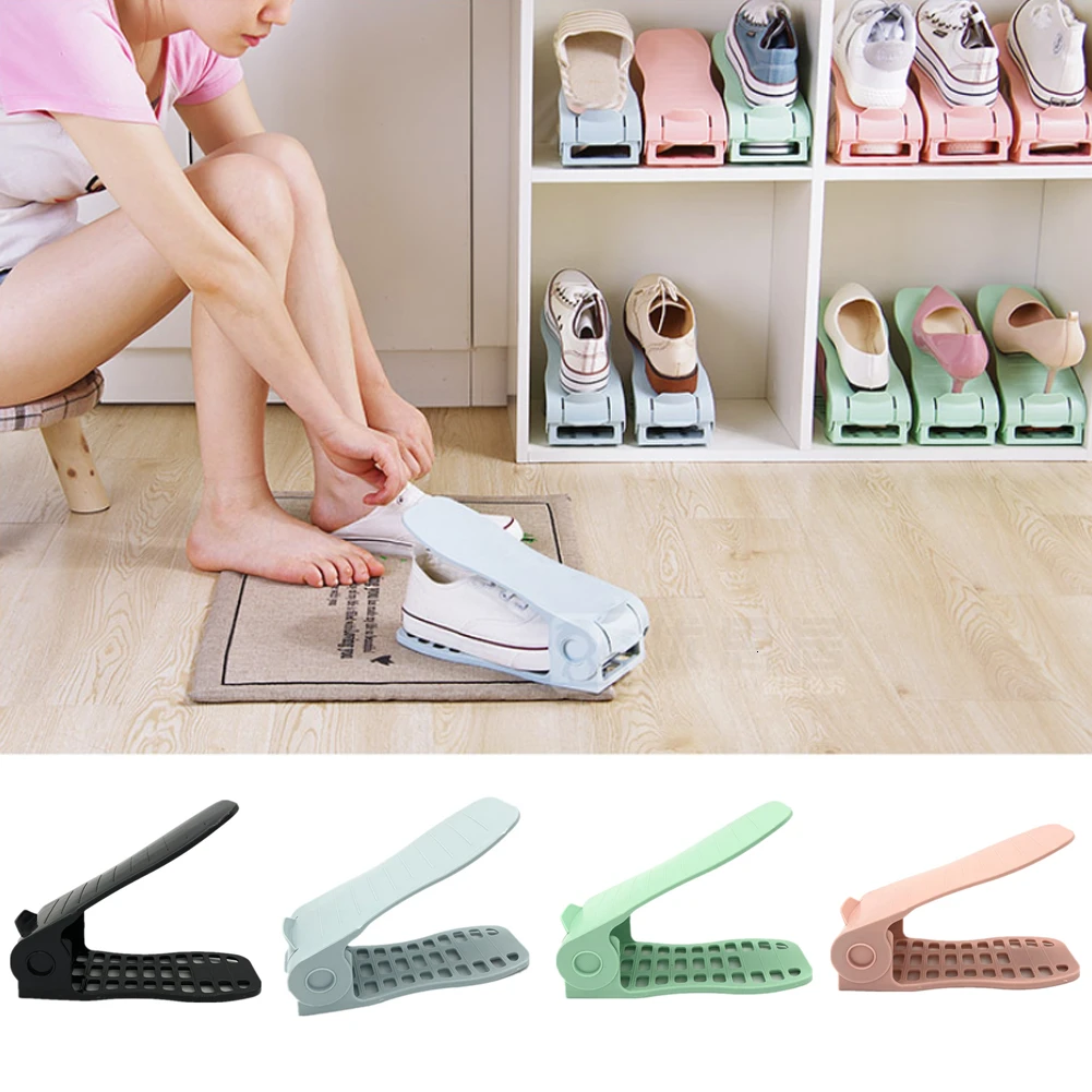 2 uds. Organizador de ajustable, soporte para calzado, para ahorro de espacio, soporte de armario, estante de almacenamiento de zapatos, Zapatero|Estantes para zapatos y zapateros| - AliExpress