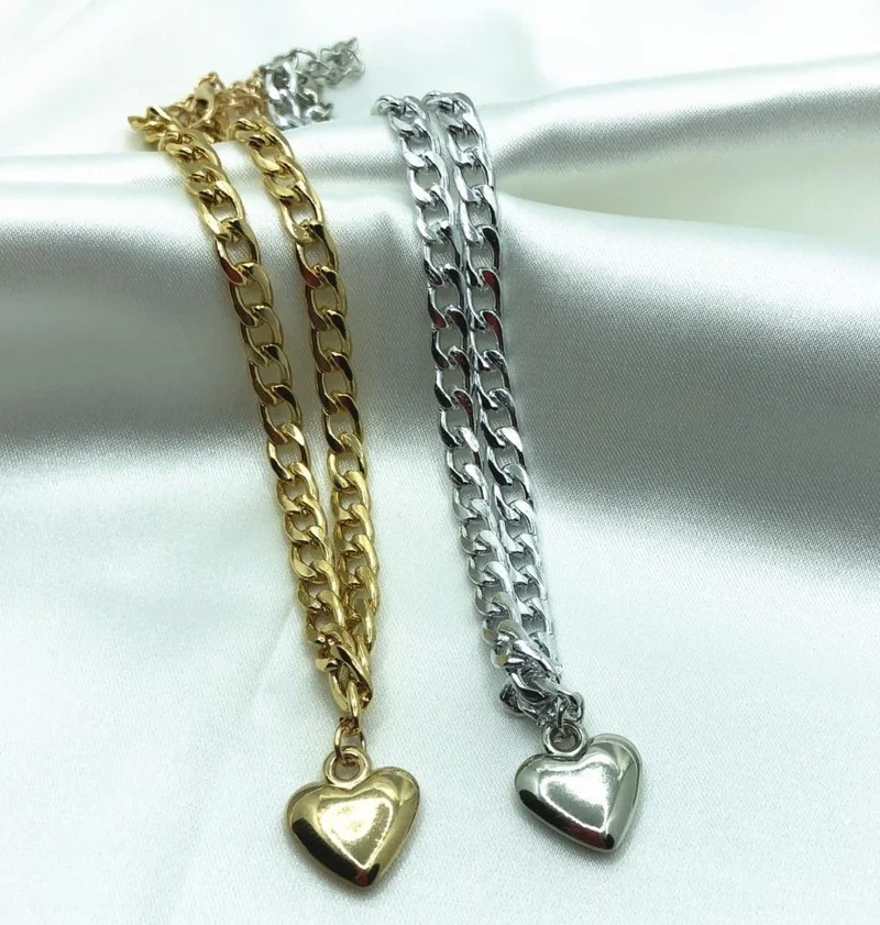 

Simple Choker Clavicle Chain Necklace Korean Heart Pendant Necklaces Women 2020 New Fashion Vintage Statement Jewelry