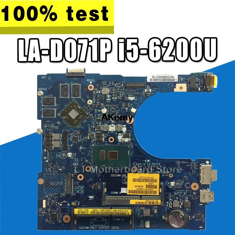 

for dell inspiron 5459 5559 5759 LA-D071P CN-0T66WJ 0T66WJ T66WJ laptop motherboard with I5-6200U AMD M335 4G 100% tested work