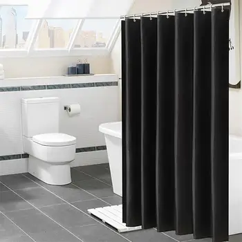 

19 Solid Color Shower Curtain 180CM Waterproof Bathroom Partition Curtain White polyester moisture-proof shower curtain