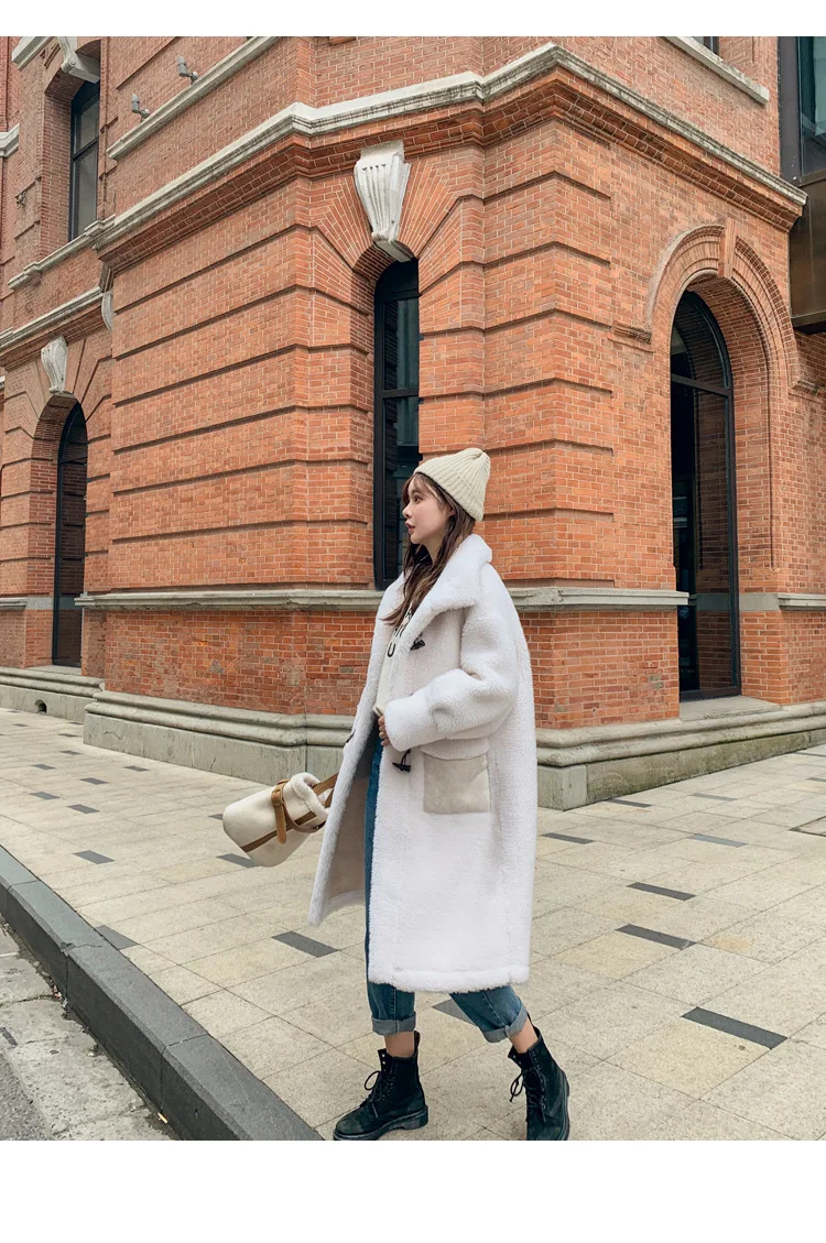 Photo Shoot Lambs Wool Coat Women's Mid-length Toggle Loose-Fit Korean-style Western Style New Style Autumn And Winter Retro Hon