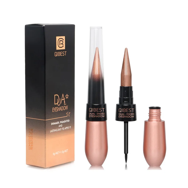 2 in 1 Eyes Makeup Eye Shadow+ Liner Combination Waterproof Shimmer Eyeshadow Cream Stick Make up Black Eye Liner Pencil Kit