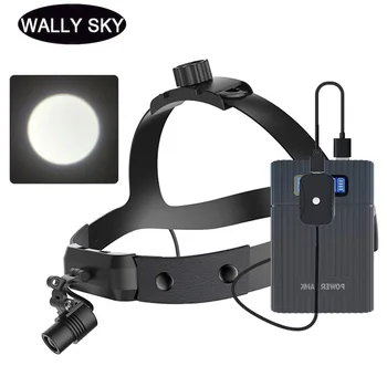 

3W Helmet Headlight LED Surgical Headlamp Headband Spotlight for Dentistry Operating Room Built-in Radiator White/Yellow Light