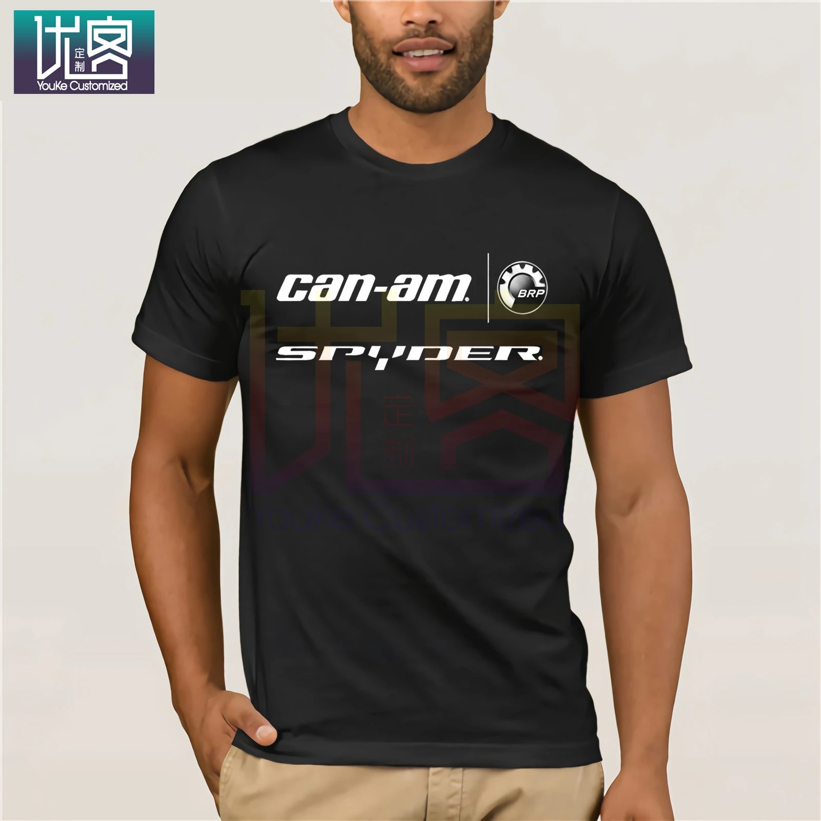 Can-Am/черная футболка унисекс футболки хлопковые с круглым вырезом топы хлопковая