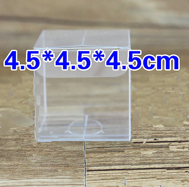 

Wholesale100pcs=1lot PVC Square Gift Box4.5*4.5*4.5cm Transparent Clear Box Packing Penci/Rule/Knifel Display Box