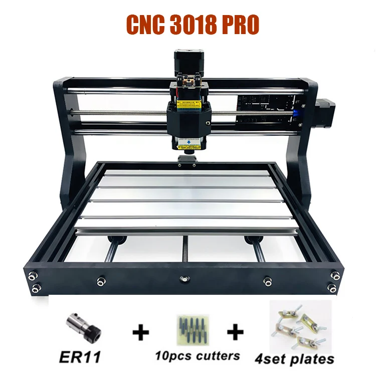 Малый CNC 3018 PRO 5,5 Вт 15 Вт Лазерный фрезерный станок с программным обеспечением GRBL может добавить 500 МВт/2500 мвт/5500 МВт лазер - Цвет: without laser
