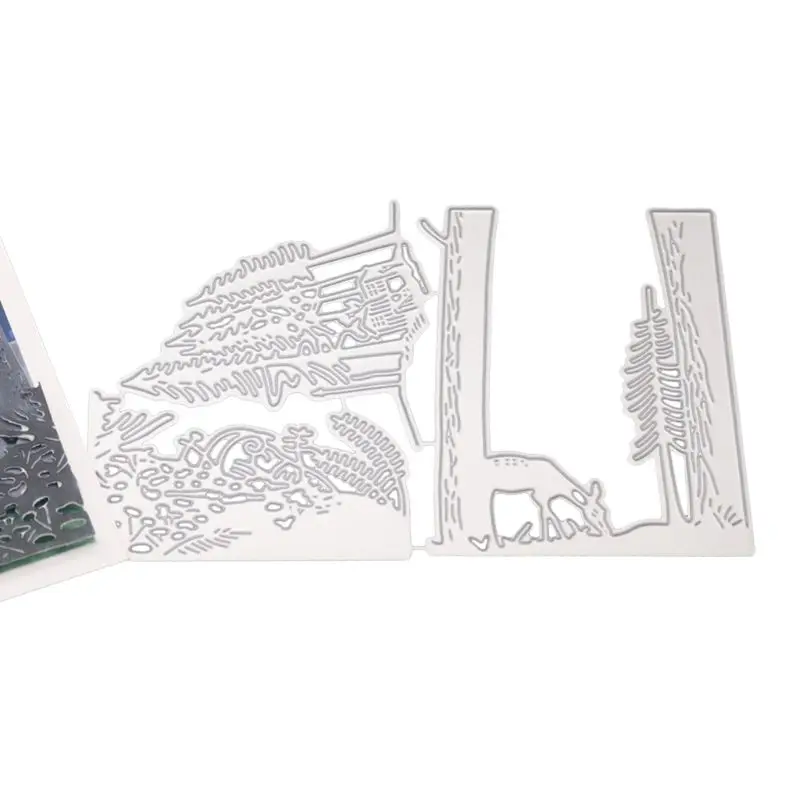 Deer Drinking Water in Forest Metal Cutting Dies Stencil DIY Scrapbooking Album Stamp Paper Card Embossing Decor Craft