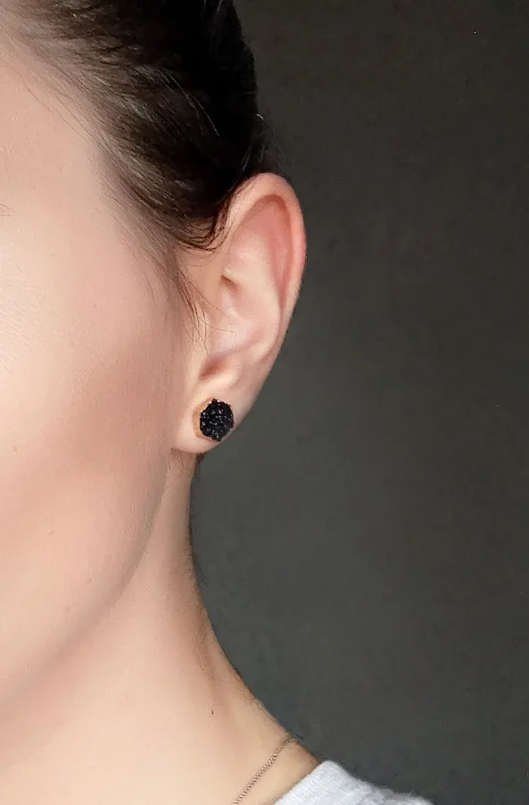 Fashion Bijoux Bohemian Female Slopes Geometric Small Hexagon Earrings Women Jewelry Druzy Resin Stud Earrings Earstuds (4)