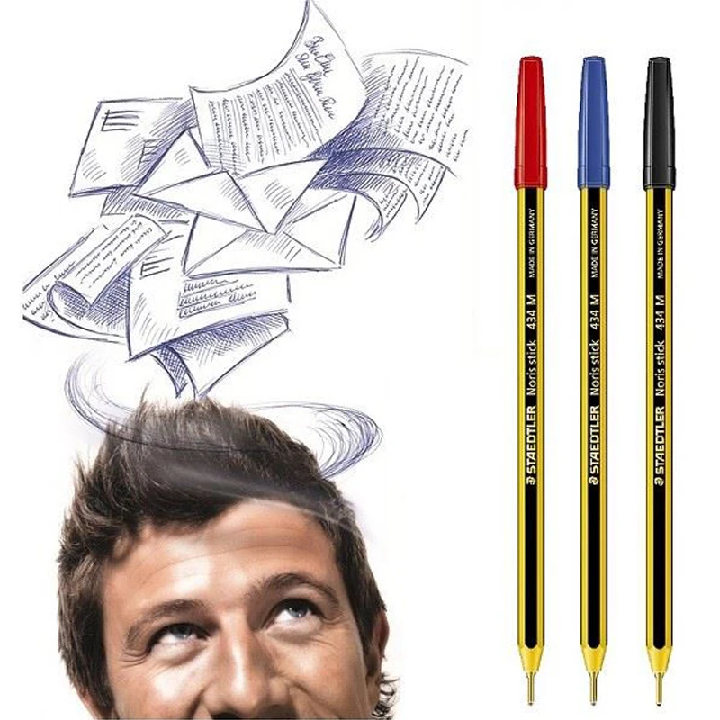 5 шт., шариковая ручка STAEDTLER 430 F/M, Классическая шариковая ручка с пчелами, студенческие ручки, Офисная живопись, красная, синяя, черная шариковая ручка, ручка для письма