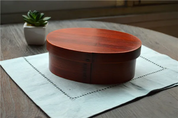 Натуральные Деревянные Ланч-боксы японский Овальный bento box ручной работы деревянный фруктовый суши портативный контейнер для еды студентов столовая посуда
