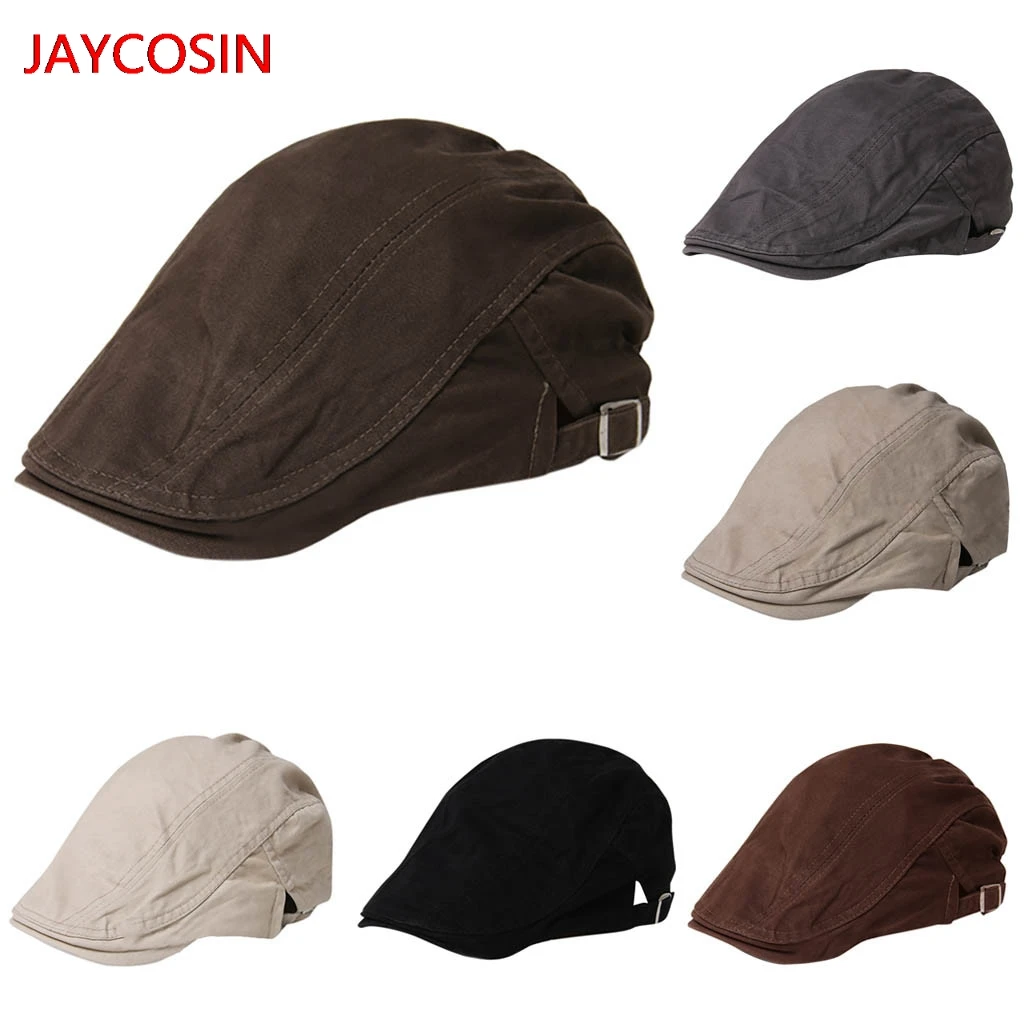 JAYCOSIN мужские/женские хлопковые однотонные шапки, Повседневные Дышащие шляпы от солнца, регулируемый берет, горячая Распродажа L4008013