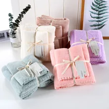 Высокое плотность кораллового бархата картина Обложки Набор водопоглощающих хорошее красота подарок полотенце из двух частей набор полотенец