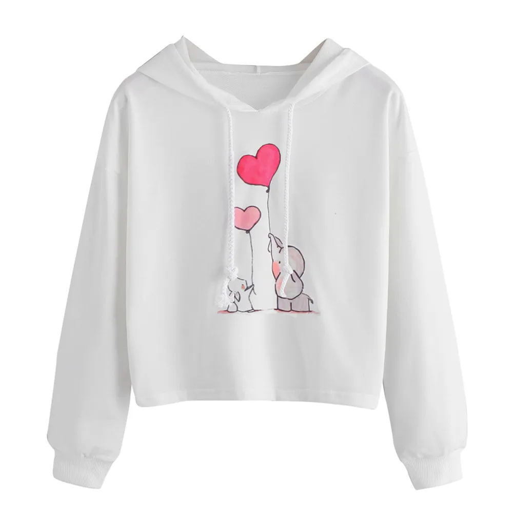 

Women's Sweatshirt Jumper Hooded Hooded Print Casual Cropped Top Autumn Solid Color Jacket Solid Color Hoodie mochila