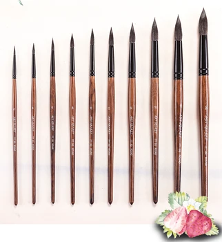 

777SQR High Quality Squirrel HairBrass Ferrule Oak Wooden Handle Watercolor brush Art Paint Brush for Line Drawing Art Supplies