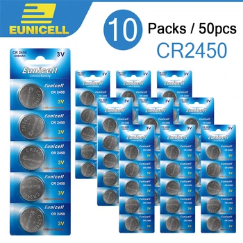 

50PCS 3V CR2450 Button Battery For Watch Electronic Toy Clocks CR 2450 KCR2450 5029LC LM2450 275mAh Cell Coin Lithium Batteries