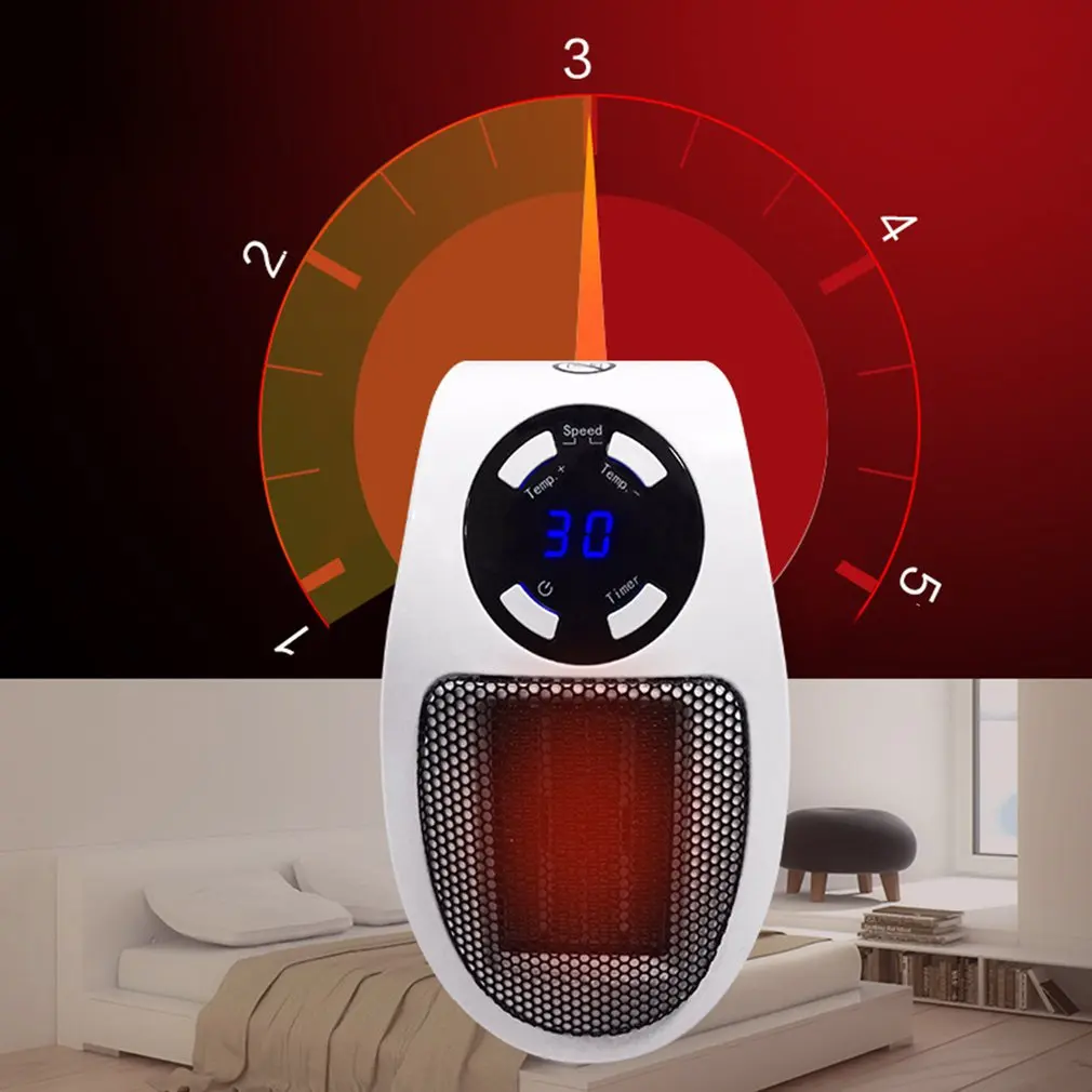 Light And Easy To Use Just Plug It Into The Socket Portable Electric Heater Fan Timing Air Warmer Wall-mounted Led Heater