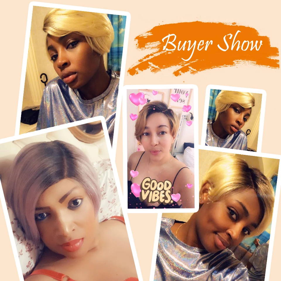 Rebecca L Part Lace Human Hair Wigs For Black Women Peruvian Remy Straight Hair Ombre Lace Wig Fashion Short wigs free shipping