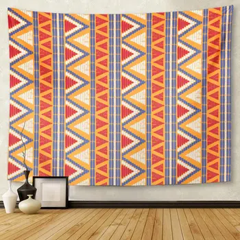 

Indian Tribal Pattern Ethics African Boho Geometric South American Tapestry Wall Hanging for Living Room Bedroom Dorm 50x60 inch