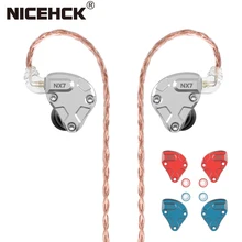 NiceHCK – écouteurs NX7 Pro HIFI 4BA + double CNT dynamique + hybride piézoélectrique en céramique, 7 pilotes, filtre remplaçable, panneau frontal IEM Stage