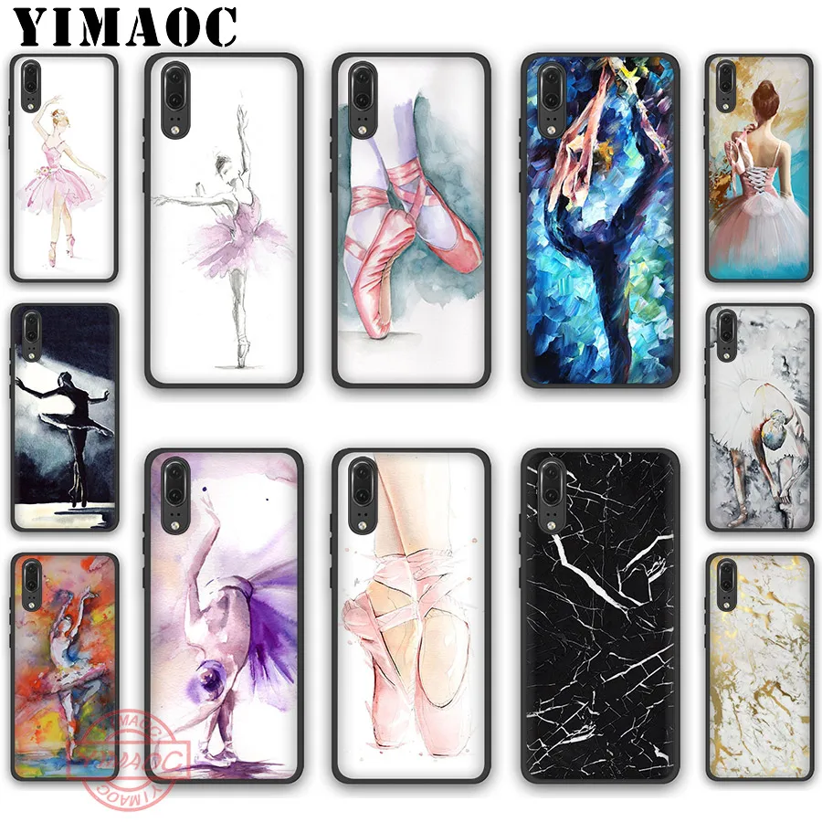 YIMAOC Ballet dancer watercolor painting Soft Silicone Case for Huawei P Smart Z Plus Y6 Y7 Y9 Prime 2018 2019 | Мобильные телефоны