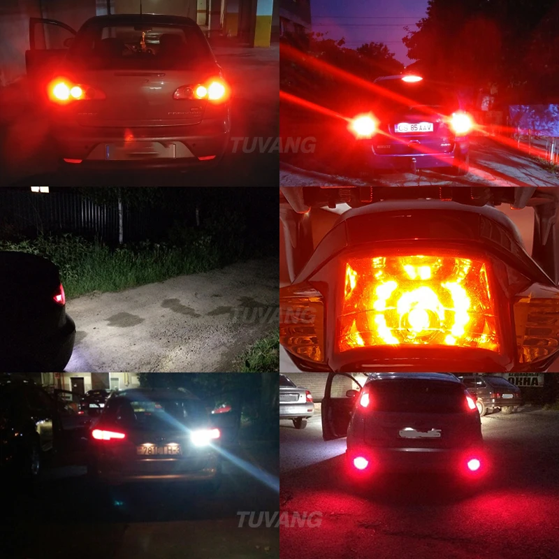 2x360 градусов S25 1157 BAY15D P21/5 Вт R5W 7443 W21/5 Вт Автомобильный светодиодный светильник SMD 3030 тормозной Хвост Поворотная сигнальная лампа авто Стоп-лампа белый красный