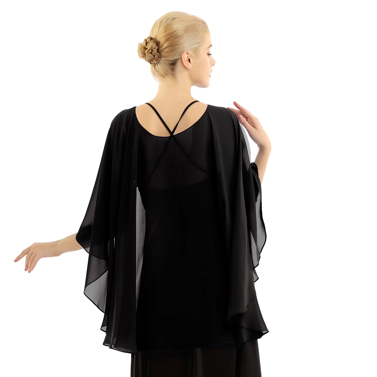 Womens Chiffon Cape Shawl Soft Lightweight High Low Shawl  Ladies Wedding Capes Shrug Bridal Long Shawl Casual Wraps