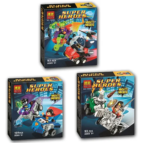 10667 10668 10669 Bela совместим с Bela DC Super Hero Mighty Micros Bizarro Moth Doomsday строительные кубики «Бэтмен» Игрушки
