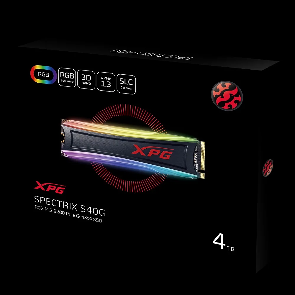 ADATA XPG Spectrix S40G RGB PCIe GEN3X4 M.2 2280 512 ГБ ТБ твердотельный накопитель для ноутбука