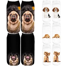 New Summer Fashion 3D Printing Socks Cute Art Creative Animal dog  Ankle Socks Harajuku Funny Happy Sock