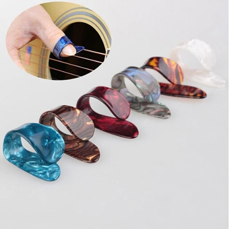 

4pcs/Set Thumb Finger Guitar Picks Guitar Plectrums Sheath For Acoustic Electric Bass Guitar Random Color Wholesale