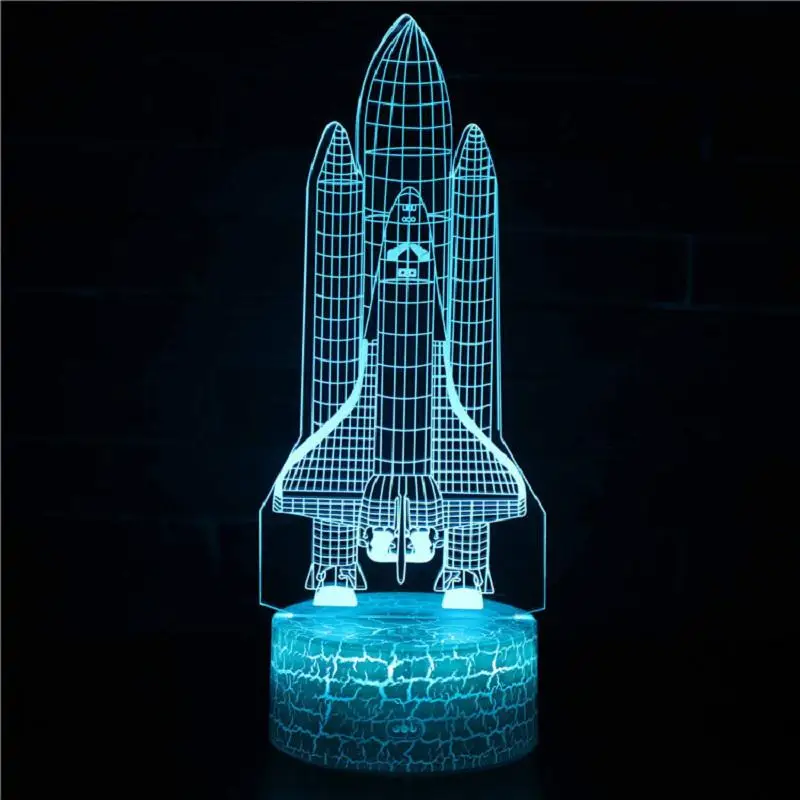 Самолет 3d настольные лампы для спальни Корабль корейский usb led 3d настольная лампа украшение комнаты креативный Ночник светильник рождественские подарки - Цвет абажура: 7 Color changes