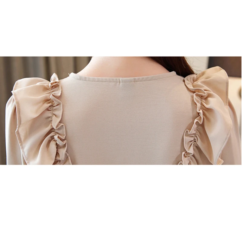 рубашки с расклешенными рукавами офисные блузы Осень 2018 женские сексуальные