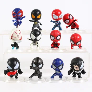 

Spiderman Venom Spider-Gwen Mini PVC Figure Collectible Model Toys 12pcs/set
