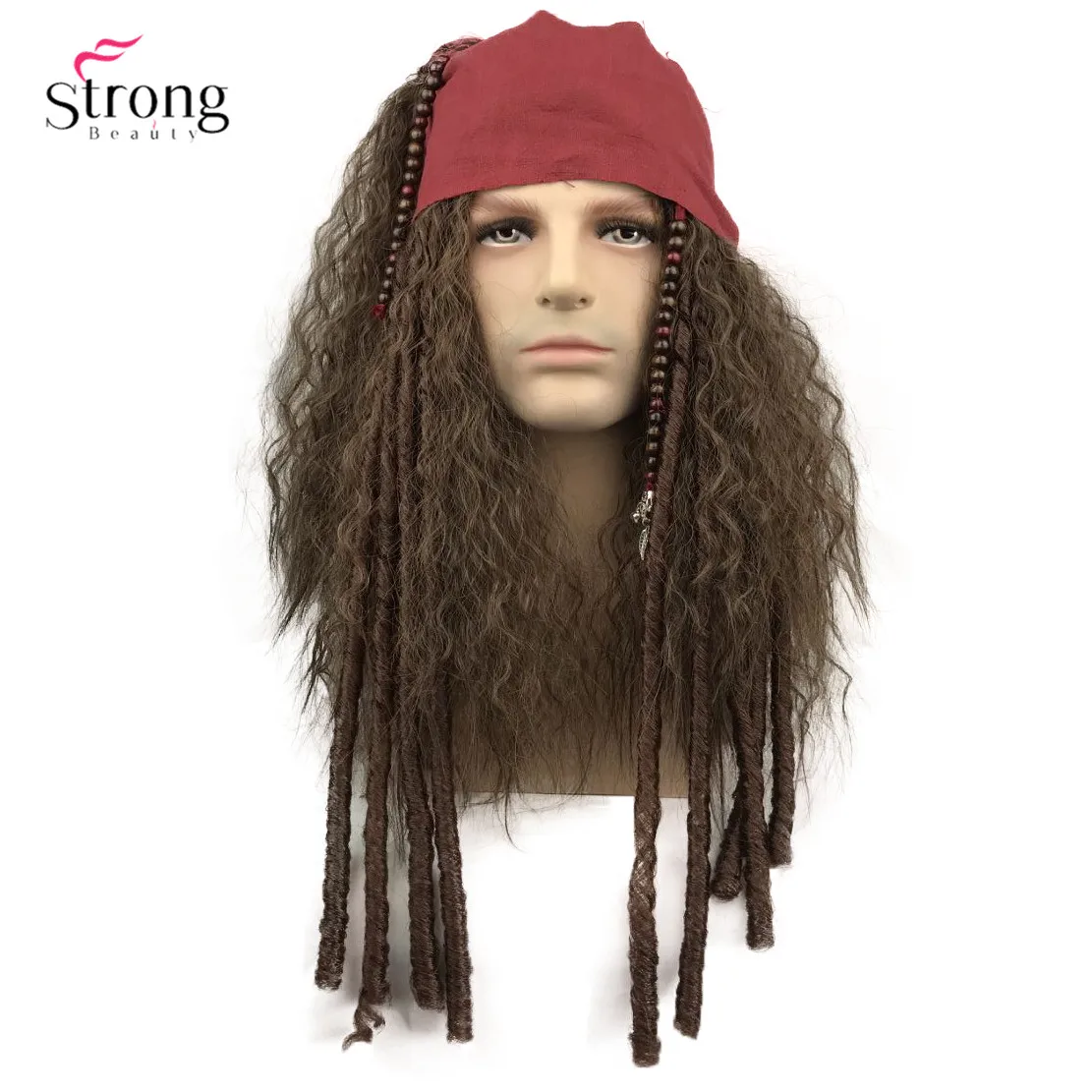 Roca Viaje Cooperativa StrongBeauty peluca pirata de Jack Sparrow, pelucas de capitán y accesorios  completos, cabello sintético, Cosplay|Pelucas sintéticas sin encaje| -  AliExpress