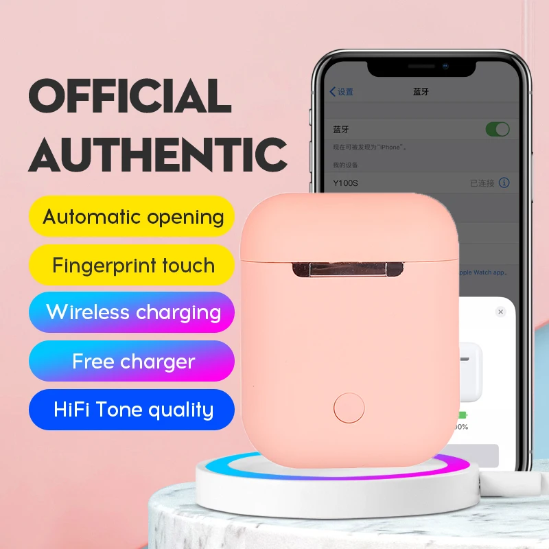 S12 tws Y100S матовые bluetooth наушники bluetooth 5,0 Touch Pop up беспроводная гарнитура Спорт для смартфонов