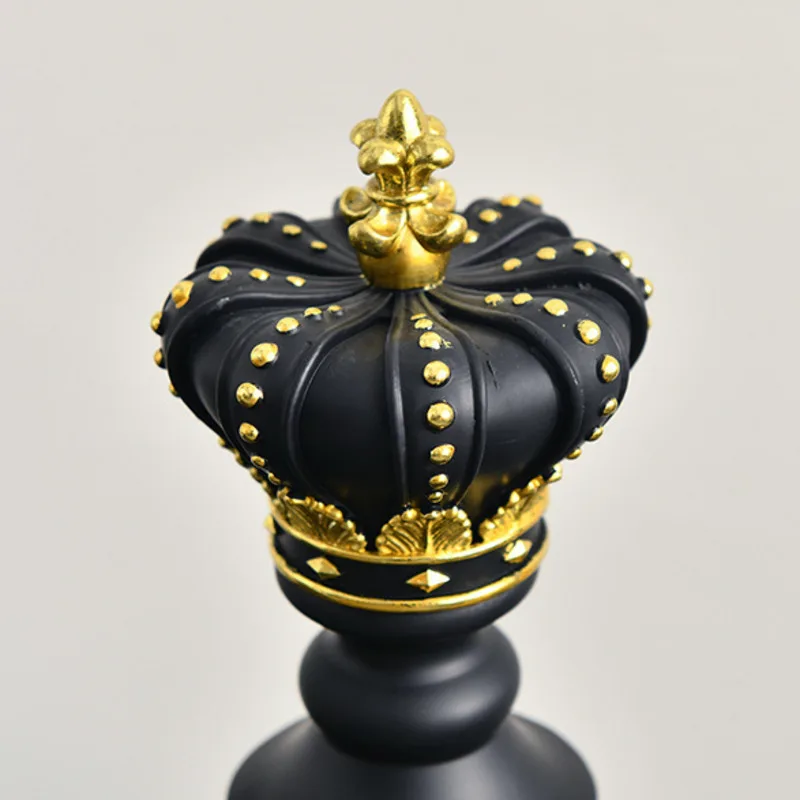 Homyl Conjunto de 3 peças de xadrez internacional, estatuetas King Queen  Knight peças de xadrez, acessórios retrô para decoração de casa - preto
