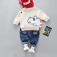 Комплекты одежды для маленьких мальчиков весна-осень милые носочки из хлопка: Топ+ Штаны 2 шт., спортивные костюмы для малышей для мальчиков и девочек, повседневные спортивные костюмы