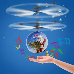 Рождественский Санта индукционный самолет музыкальный вертолет светодиодный мигающий подвесной игрушка