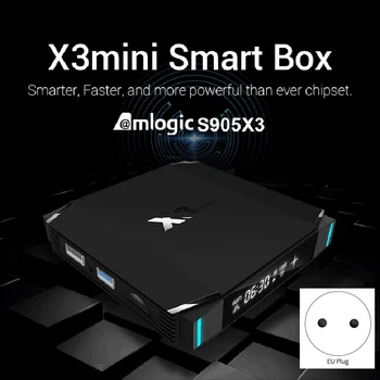 

X3 Mini 8K 4GB 32GB Amlogic S905X3 Smart TV BOX Android 9.0 Dual Wifi BT 4K 1080P for Youtube Netflix Set Top Box US Plug