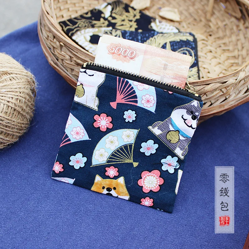 

[Qian li] Purse Origional Retro Handmade Mixed Colors Coin Storage Bag Zipper Wallet