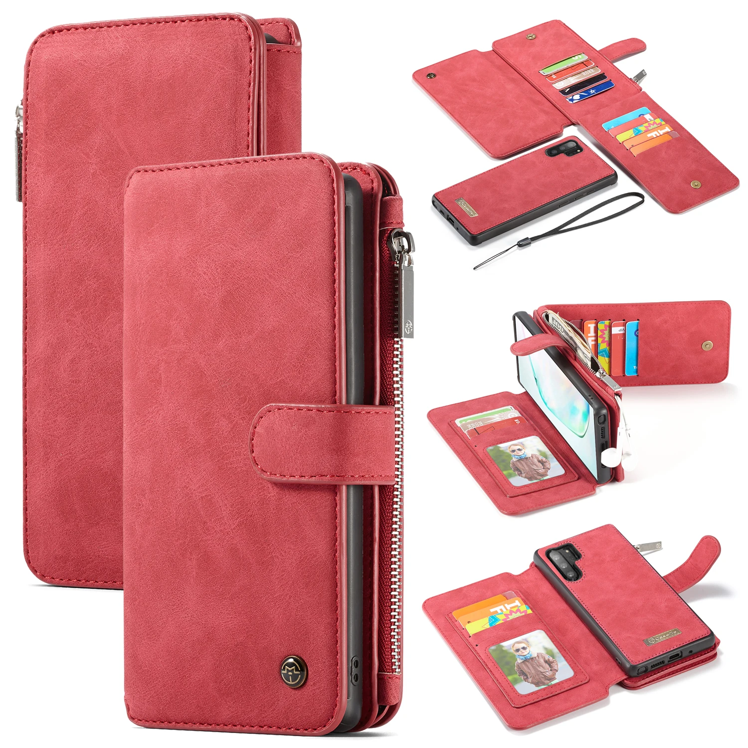 

Phone Case For Samsung Galaxy Note 10 Plus New Luxury Leather Stand Multifunction Magnetic Flip Wallet Slot Separable Case Cover