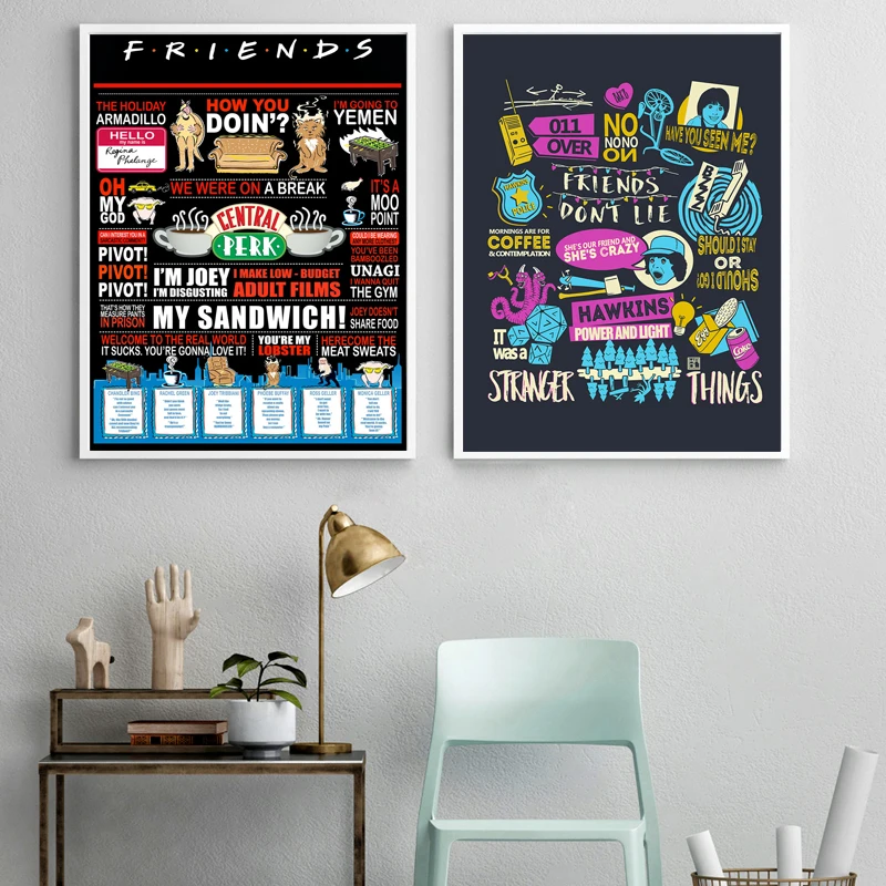 Tv Shows Riverdale Friends Stranger Things Print Wall Hanging Quotes Gift Decor 