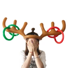 Toy Inflatable Children Ring PVC Fun Hat Throw Interactive-Game Antlers-Shape Christmas