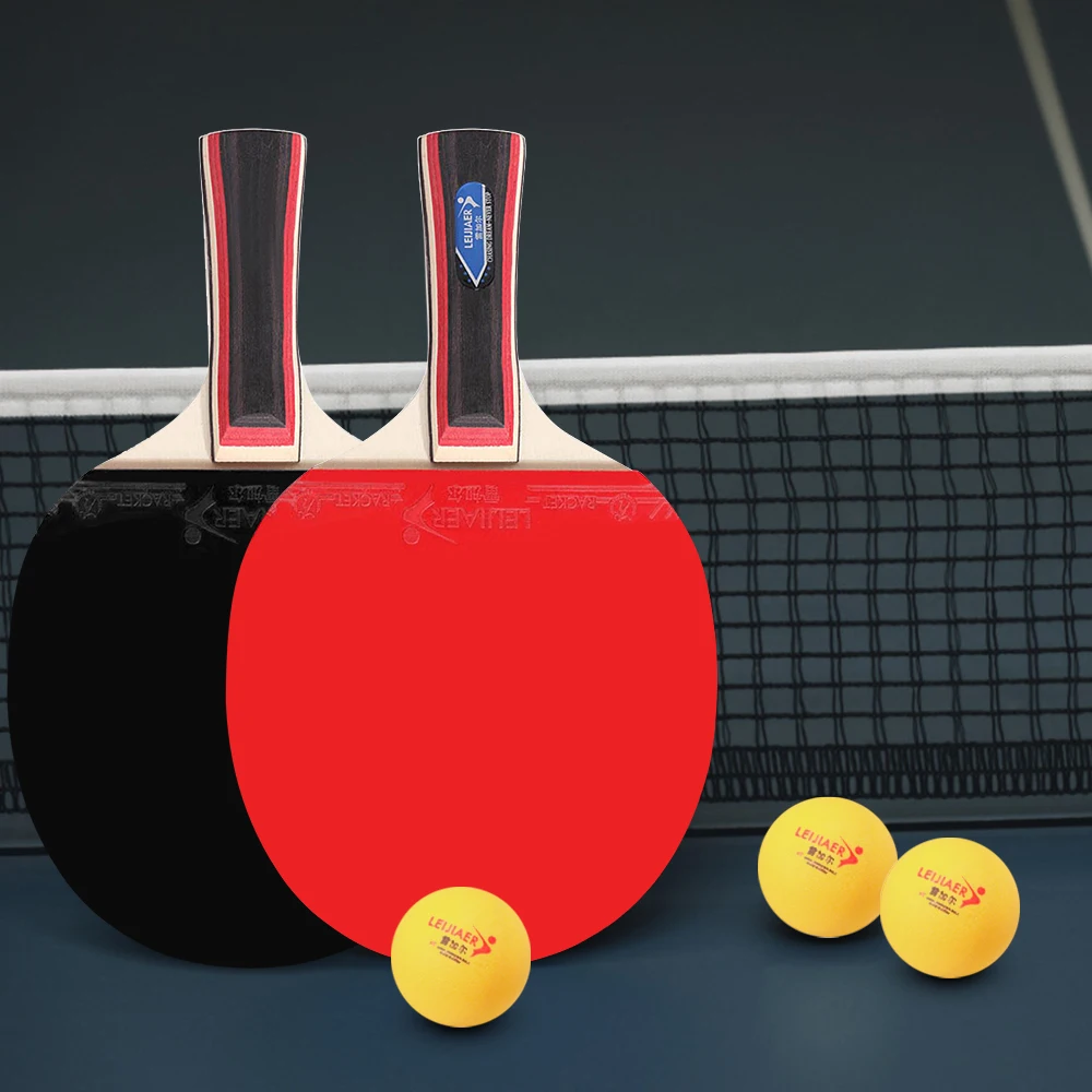 Набор для настольного тенниса 2 игрока 2 ракетки для настольного тенниса летучие мыши с 3 мячиками для пинг-понга для ученики-новички