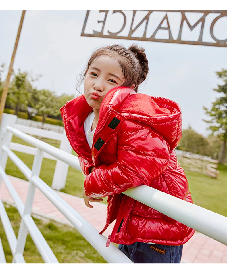 Winter White Duck Down Jacket For Boy Hooded Thicken Long Sleeve Jackets Outerwear Snow Coats Children Down Parkas Warm Clothing