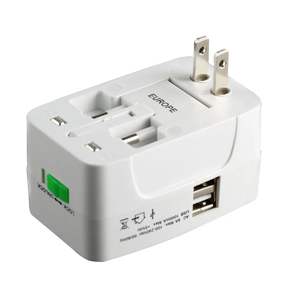 Выход двойной USB адаптер для путешествий настенное зарядное устройство портативная электронная розетка для мобильного телефона конвертер Быстрая зарядка универсальный штекер