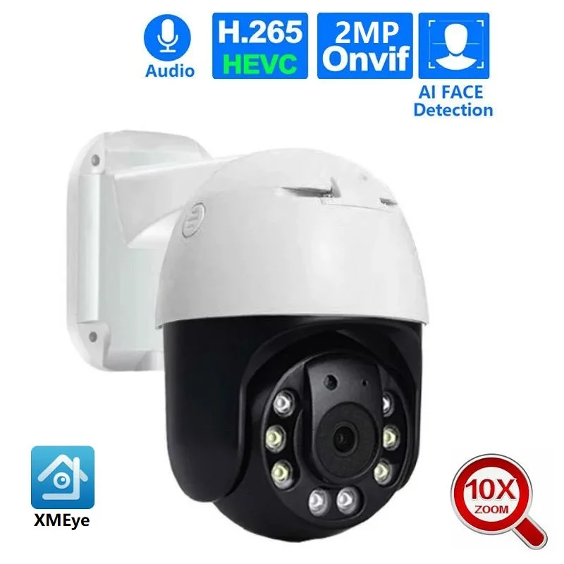 

10X Optical Zoom 1080P Mini PTZ IP Camera Outdoor Ai Human Detection 2MP Dome Camera IR 30M P2P XMEye CCTV Security Camera