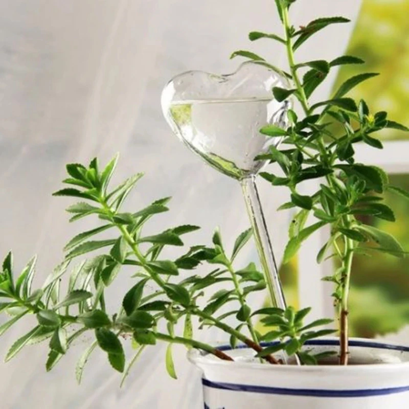 1pc New Automatic Flower Watering Device Plant Waterer Self Watering Globes Bird Shape Hand Blown Clear PVC Aqua Bulbs